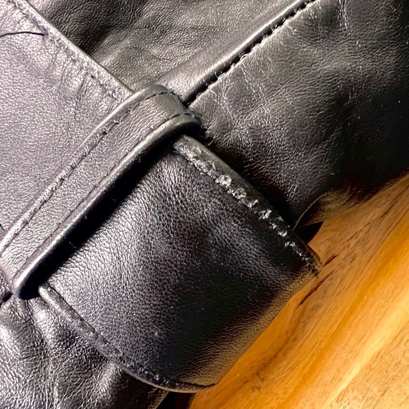 Vintage Excelled Black Leather Trench - Picture 9 of 13